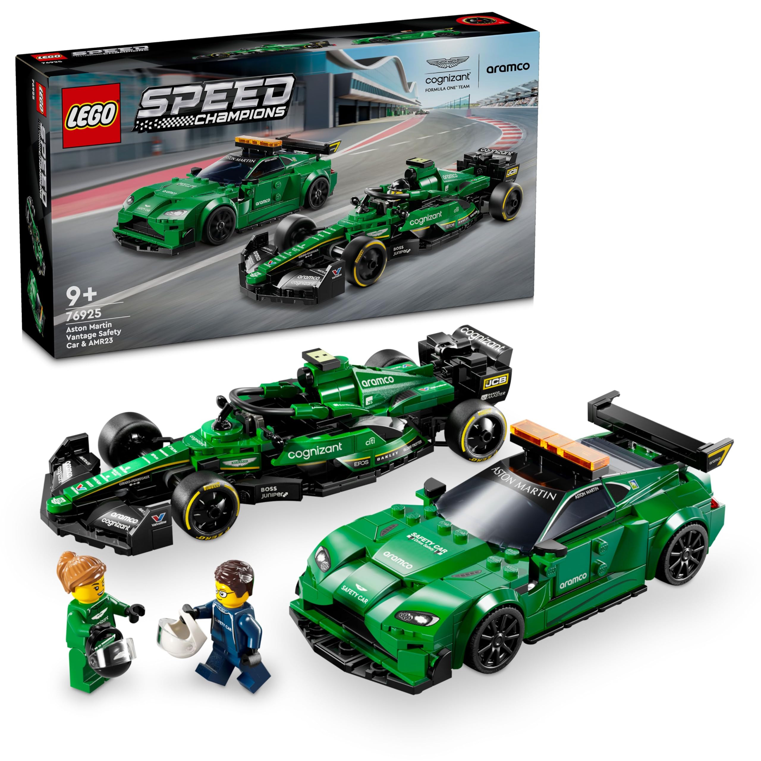 LEGO 76925 Aston Martin Safety Car front view for display and imaginative play