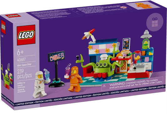 LEGO Alien Space Diner 40687 box front for display and collection.