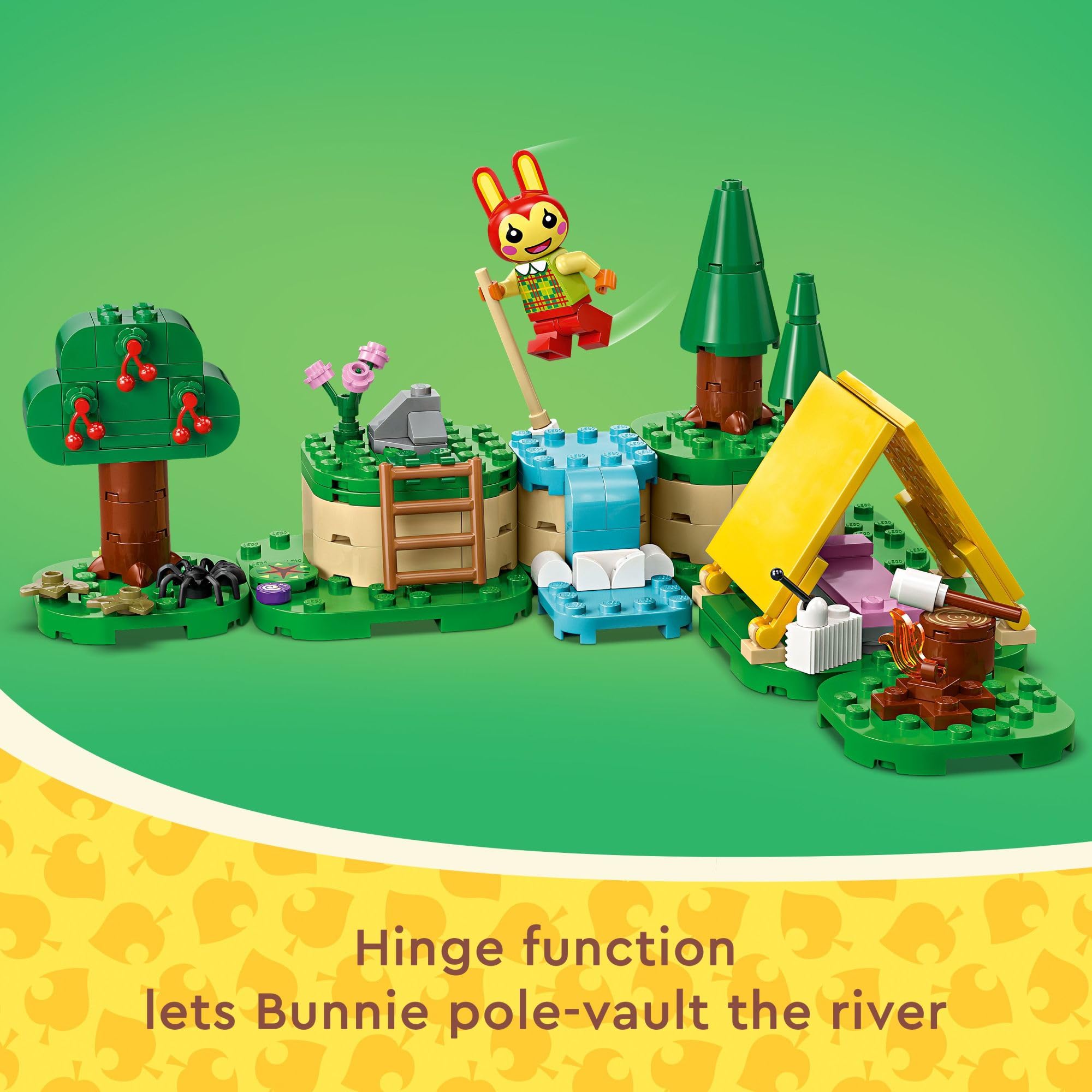 LEGO Animal Crossing Bunnie’s Outdoor Activities bug net and tools support exploration-based play