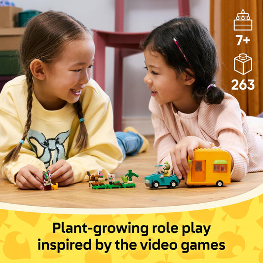 LEGO Animal Crossing garden shop exterior showcasing vibrant plant-themed storytelling setup