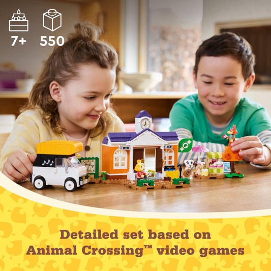 LEGO Animal Crossing Isabelle minifigure for storytelling at the cafe