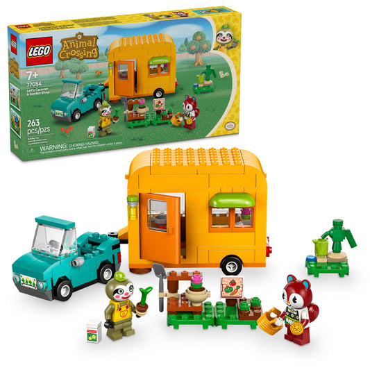 LEGO Animal Crossing Leif's Caravan image highlighting portable imaginative play opportunities for kids