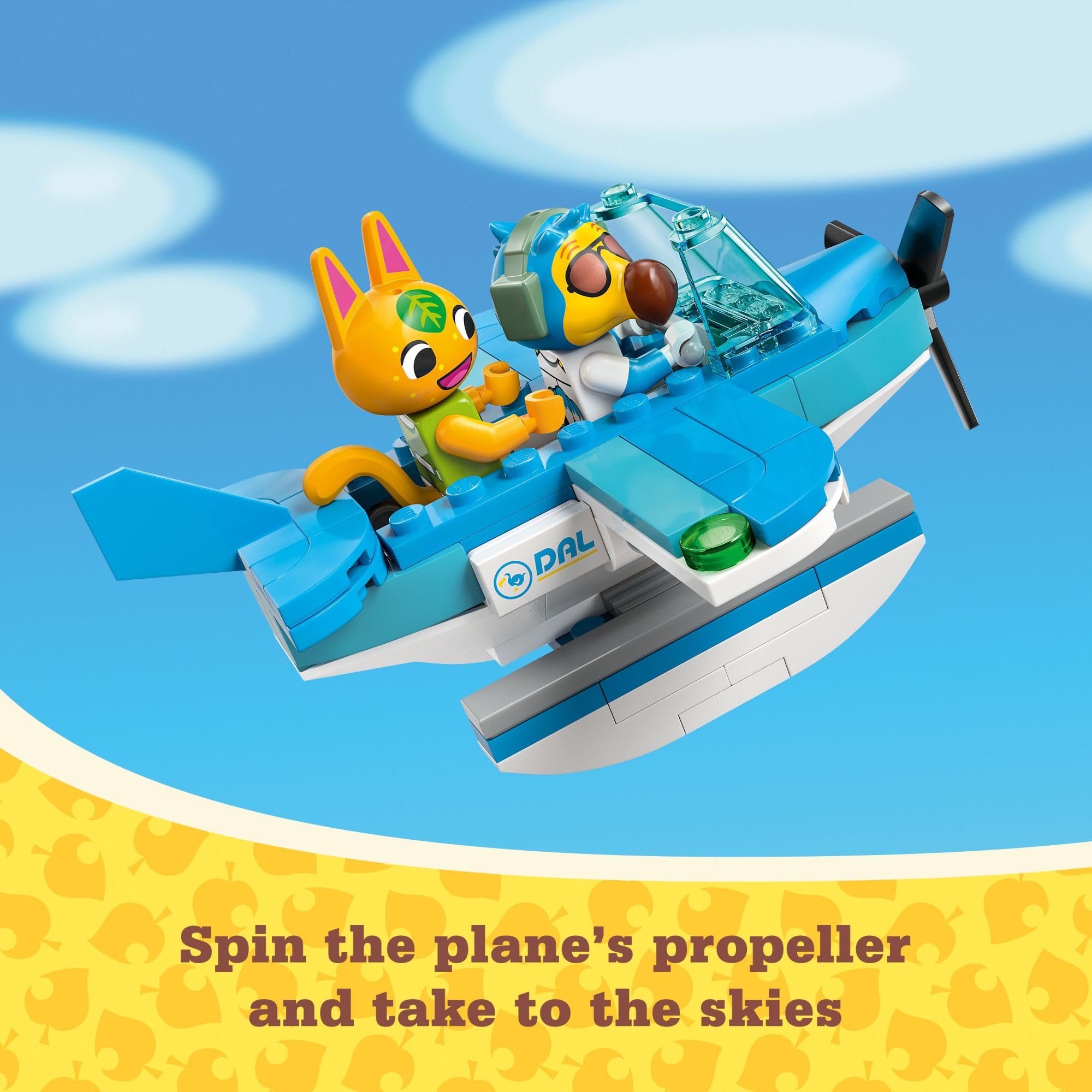 Lego Animal Crossing seaplane with propeller fosters hands-on building and storytelling
