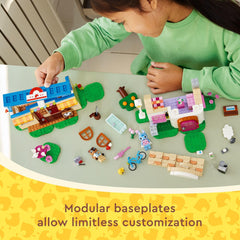 LEGO Animal Crossing Tom Nook minifigure invites kids to build shopkeeper adventures.