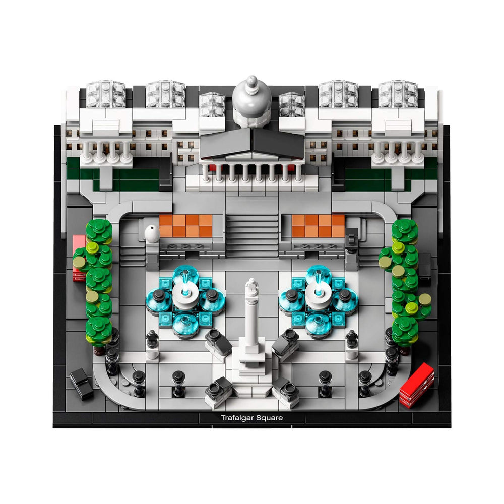 LEGO Architecture 21045 Trafalgar Square fountains detail, great for learning urban layouts and display.