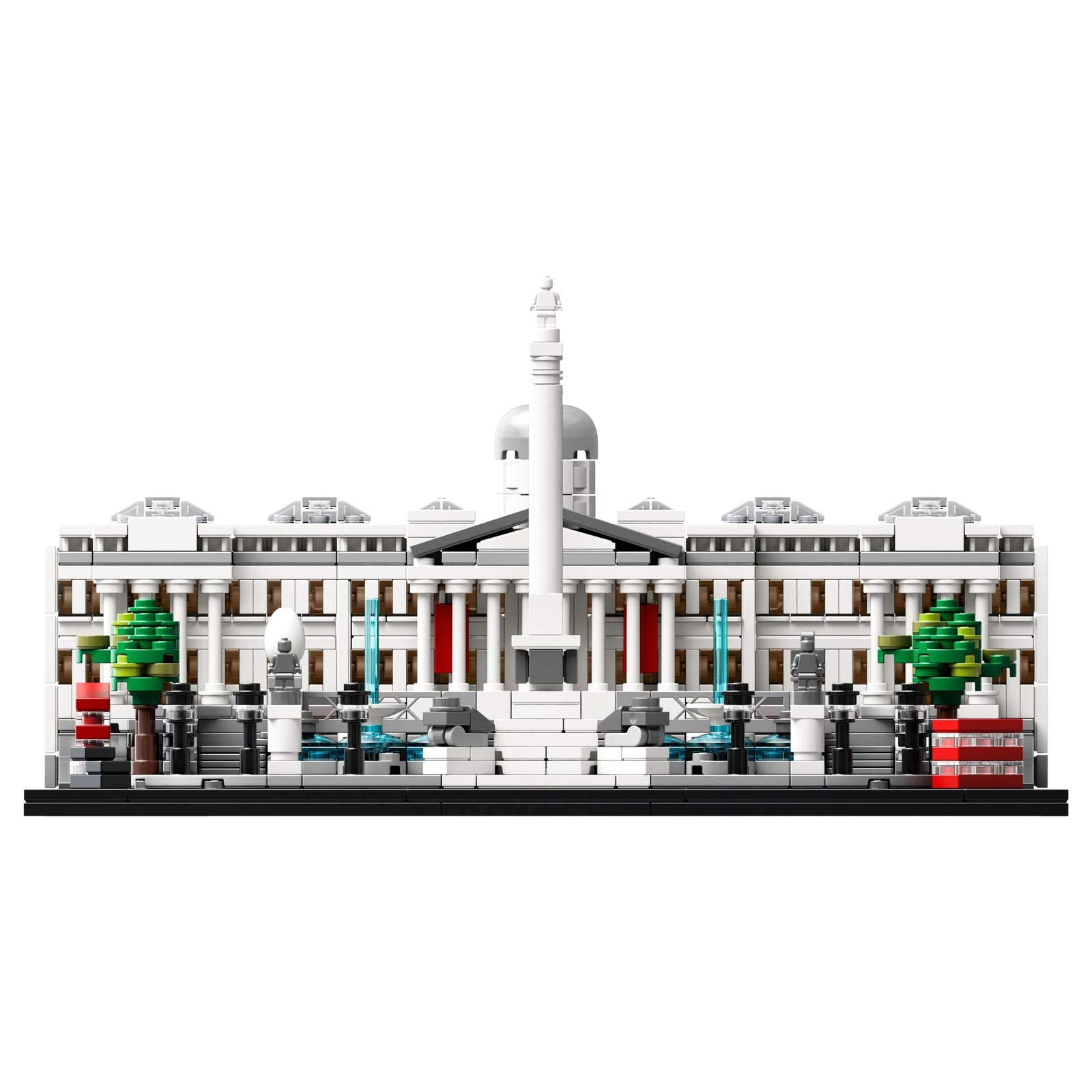 LEGO Architecture 21045 Trafalgar Square sculpture plinths, a refined collectible for shelves.