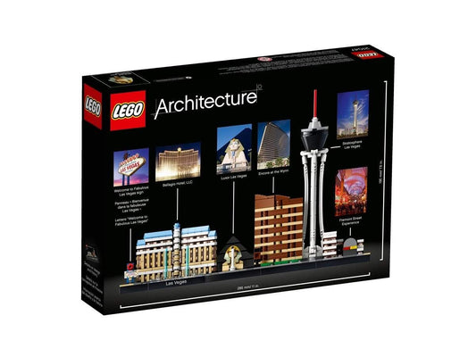 LEGO Architecture Las Vegas Luxor hotel replica ideal for shelf display and architectural hobbyists.