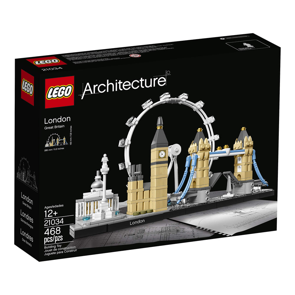 LEGO Architecture London Skyline 21034 Big Ben detail, a striking home decor piece.