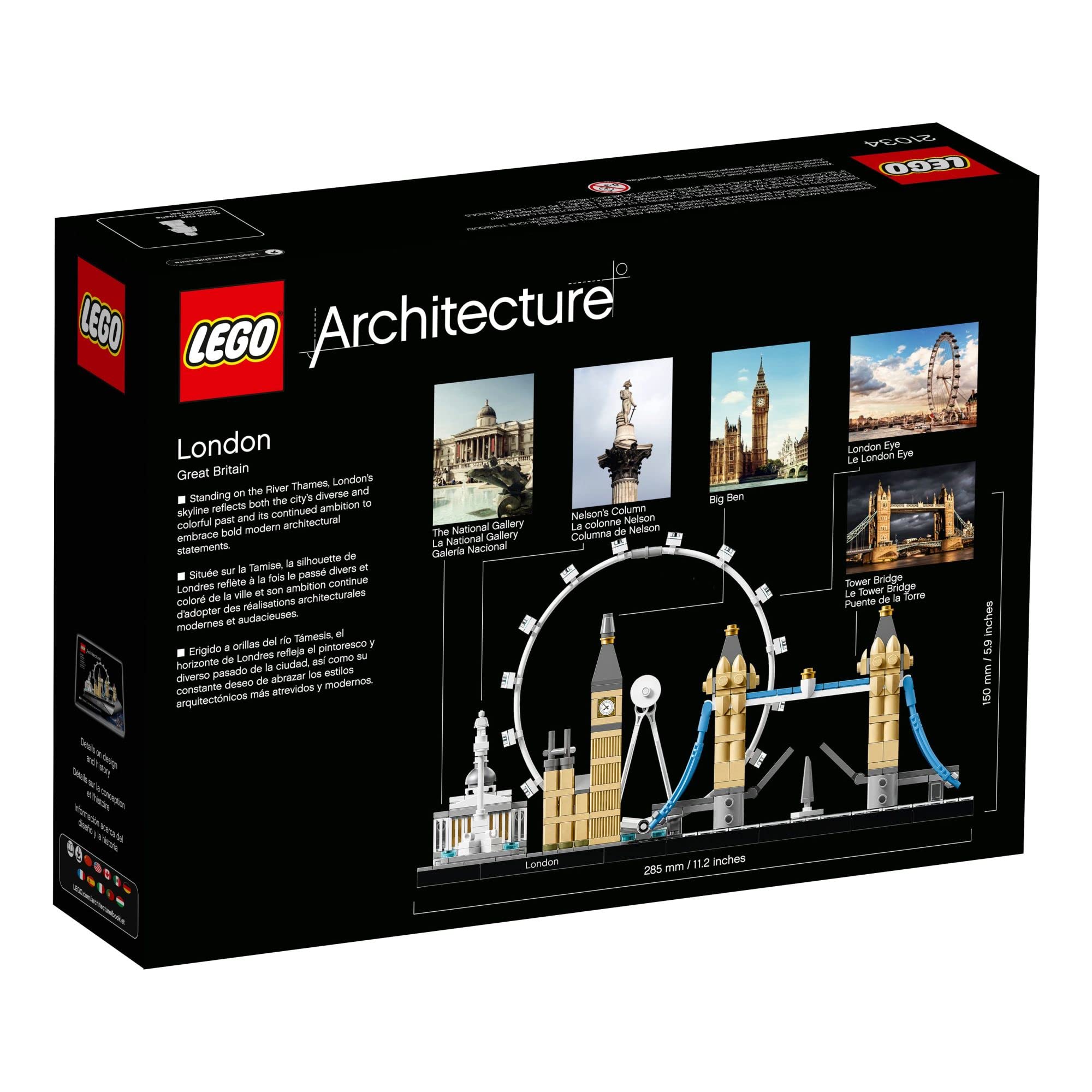 LEGO Architecture London Skyline 21034 Thames baseplate view shows river context.