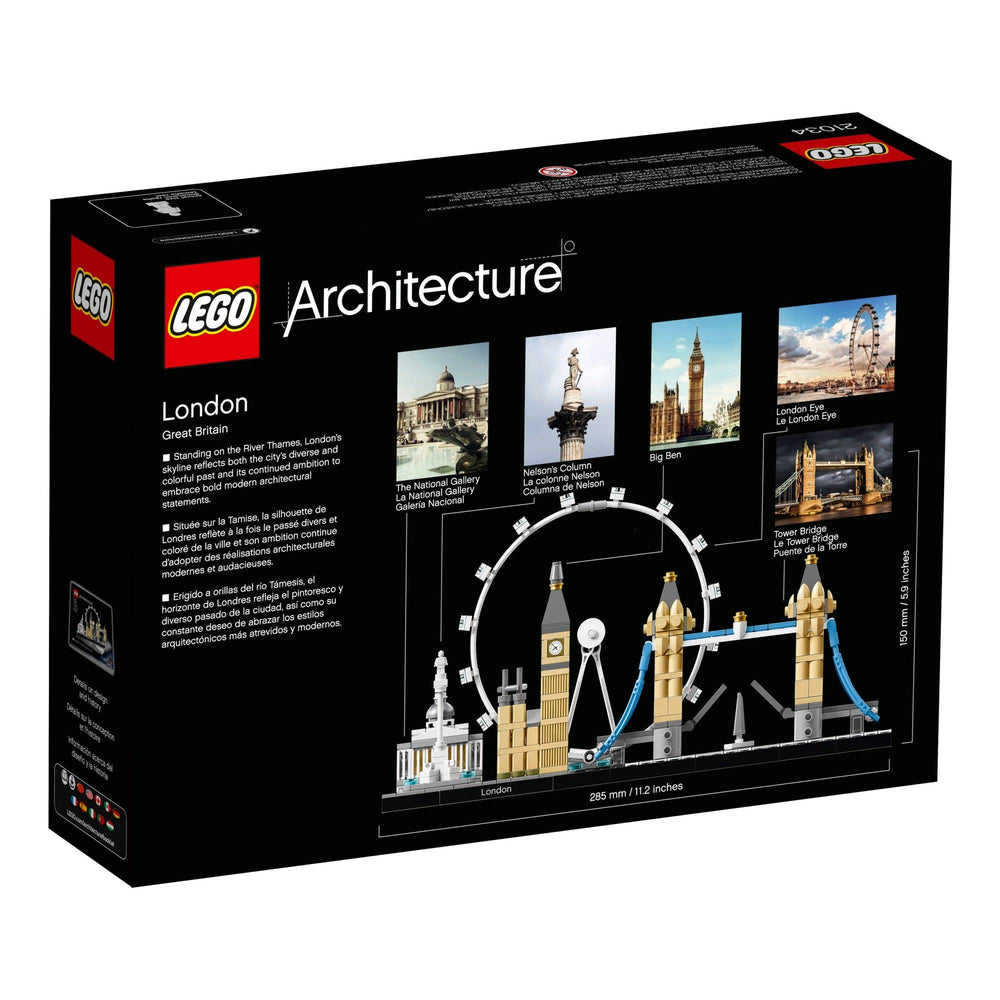 LEGO Architecture London Skyline 21034 Thames baseplate view shows river context.