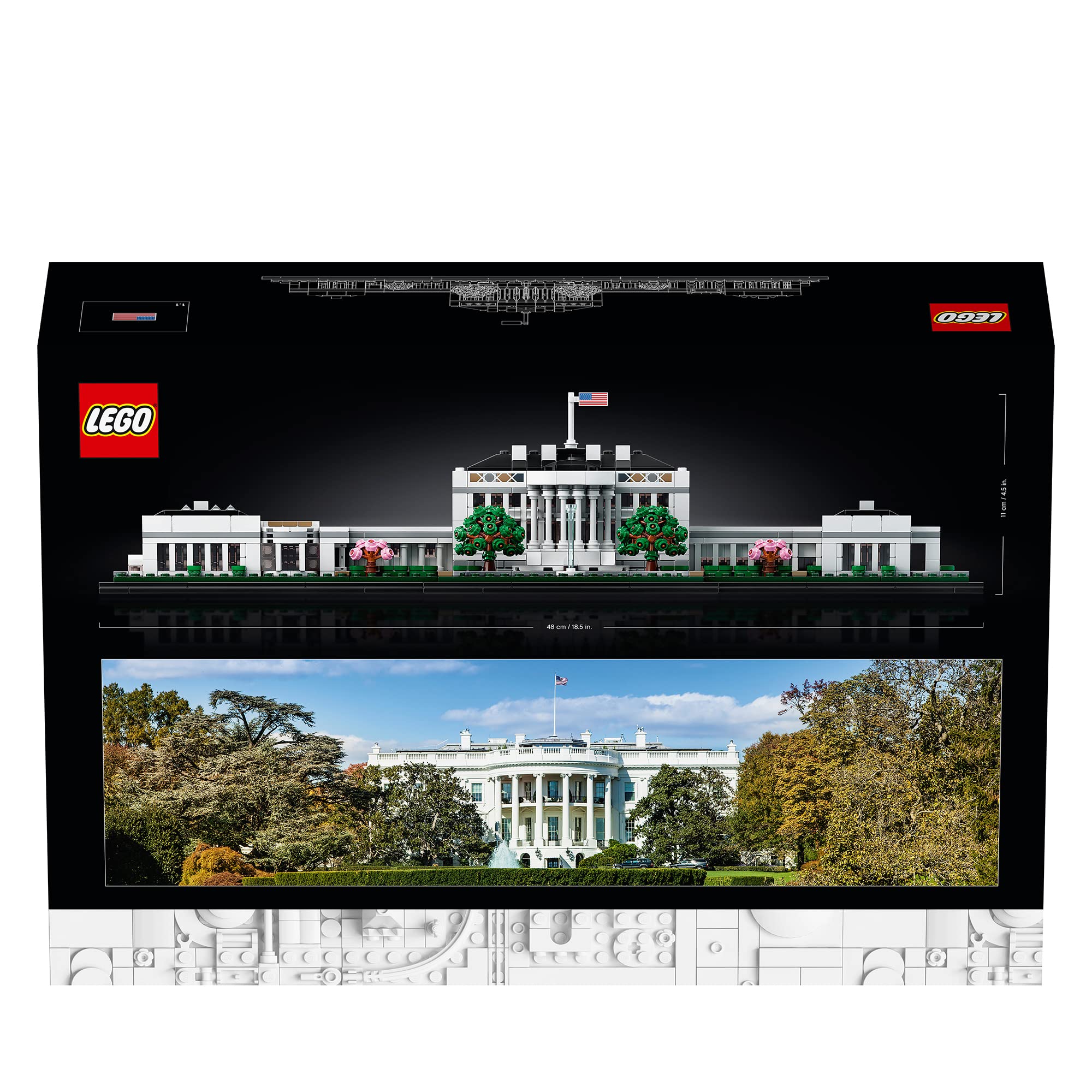 LEGO Architecture White House coffee-table booklet accompanies the build and display.