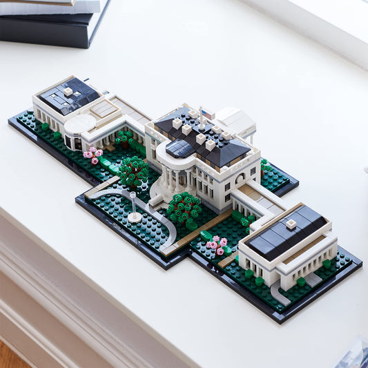 LEGO Architecture White House front detail showing windows and façade elements.