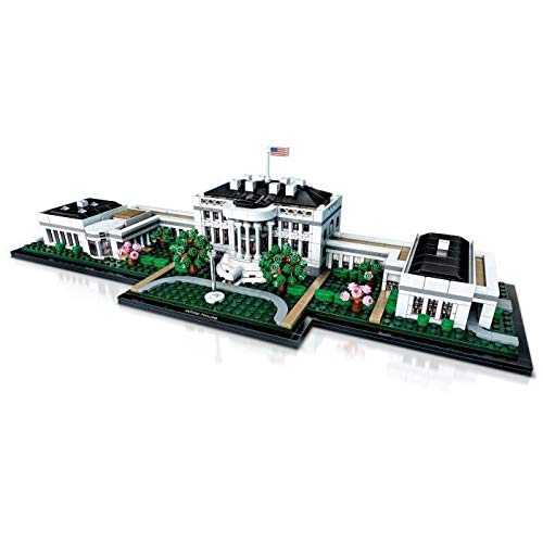 LEGO Architecture White House west wing with connecting colonnades seen from the side.