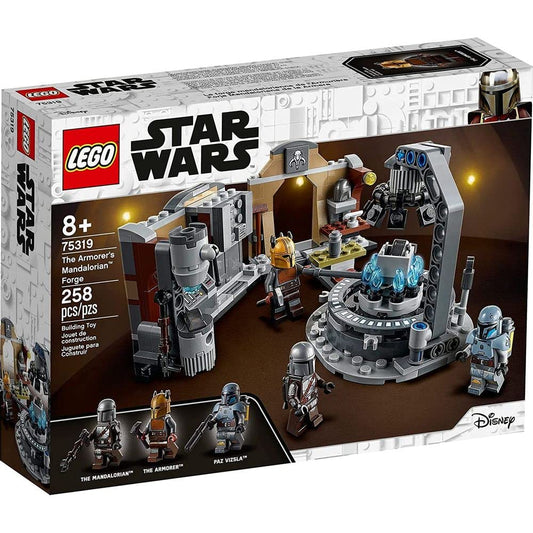 LEGO The Armorer's Mandalorian Forge entrance with Mudhorn logo for dramatic display play