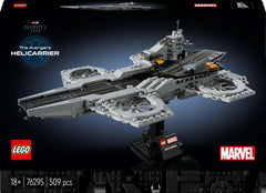 LEGO Avengers Helicarrier station diorama offers dramatic backdrop for adventures.