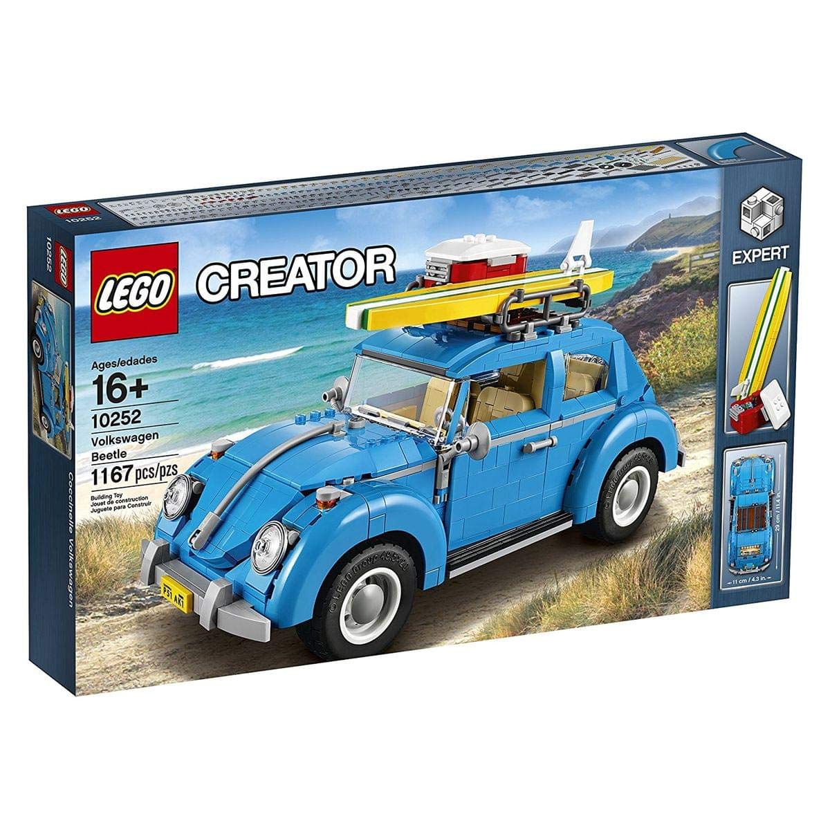 LEGO Creator Expert Volkswagen Beetle 10252 engine detail showing the miniature four-cylinder engine