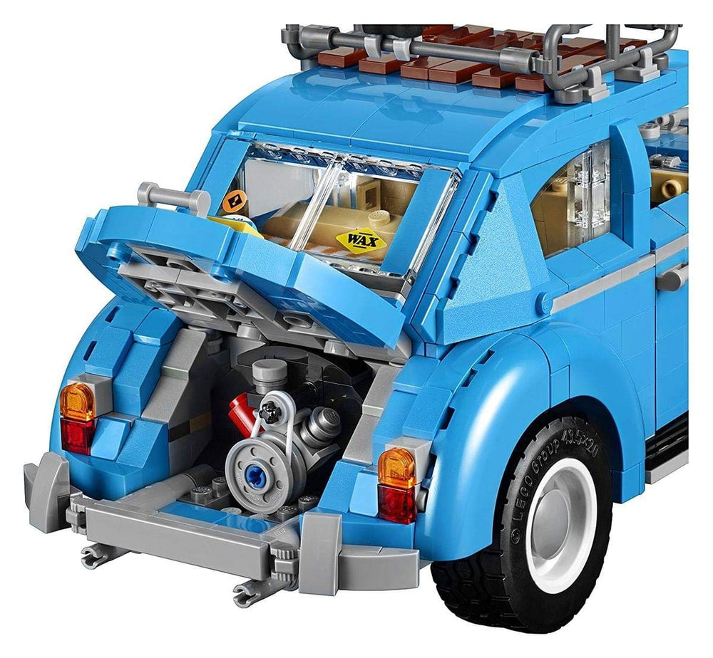 LEGO Creator Expert Volkswagen Beetle 10252 interior view with dashboard and beige seats