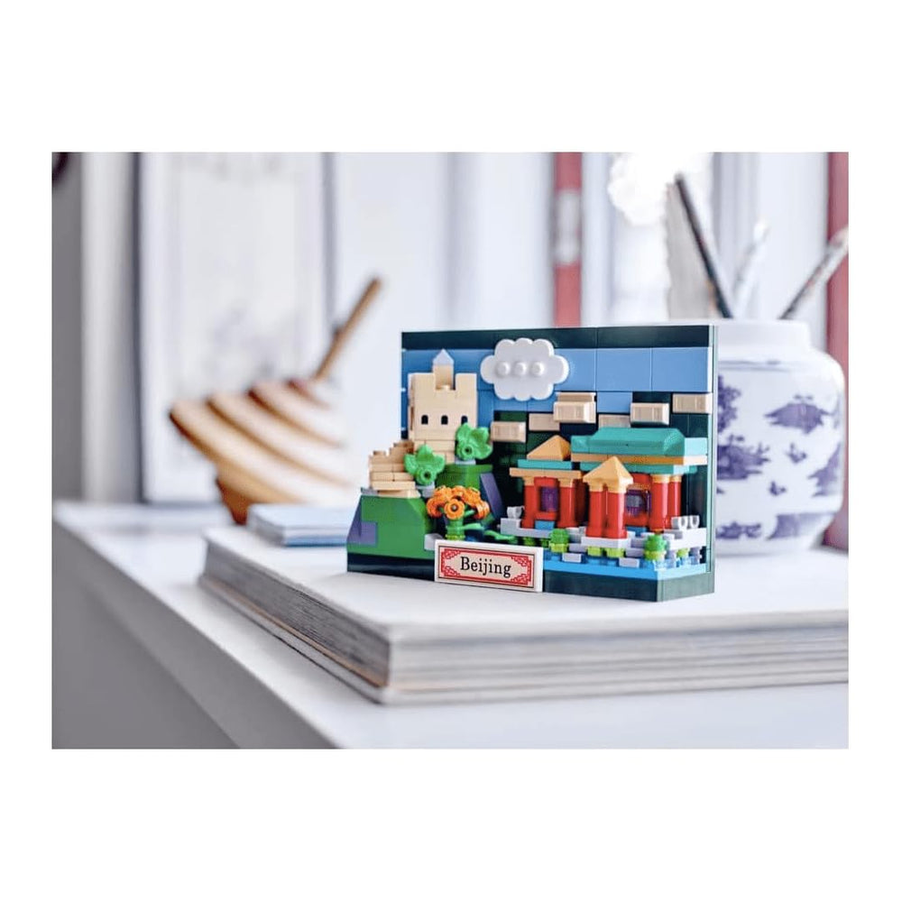 LEGO Beijing Postcard flowers and stickers add decorative flair