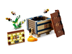 LEGO food bowl on a swing creates playful feeding scenes.
