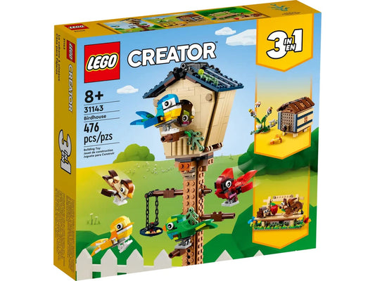 LEGO Creator 3in1 Birdhouse opening roof sparks bird-watching adventures.