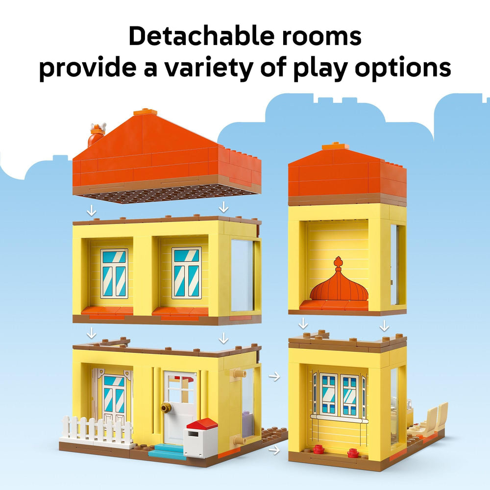 LEGO Bluey’s Family House includes minifigures for shared adventures.