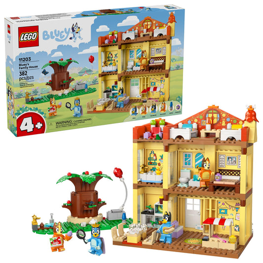 LEGO Bluey’s Family House front view for imaginative storytelling and roleplay.