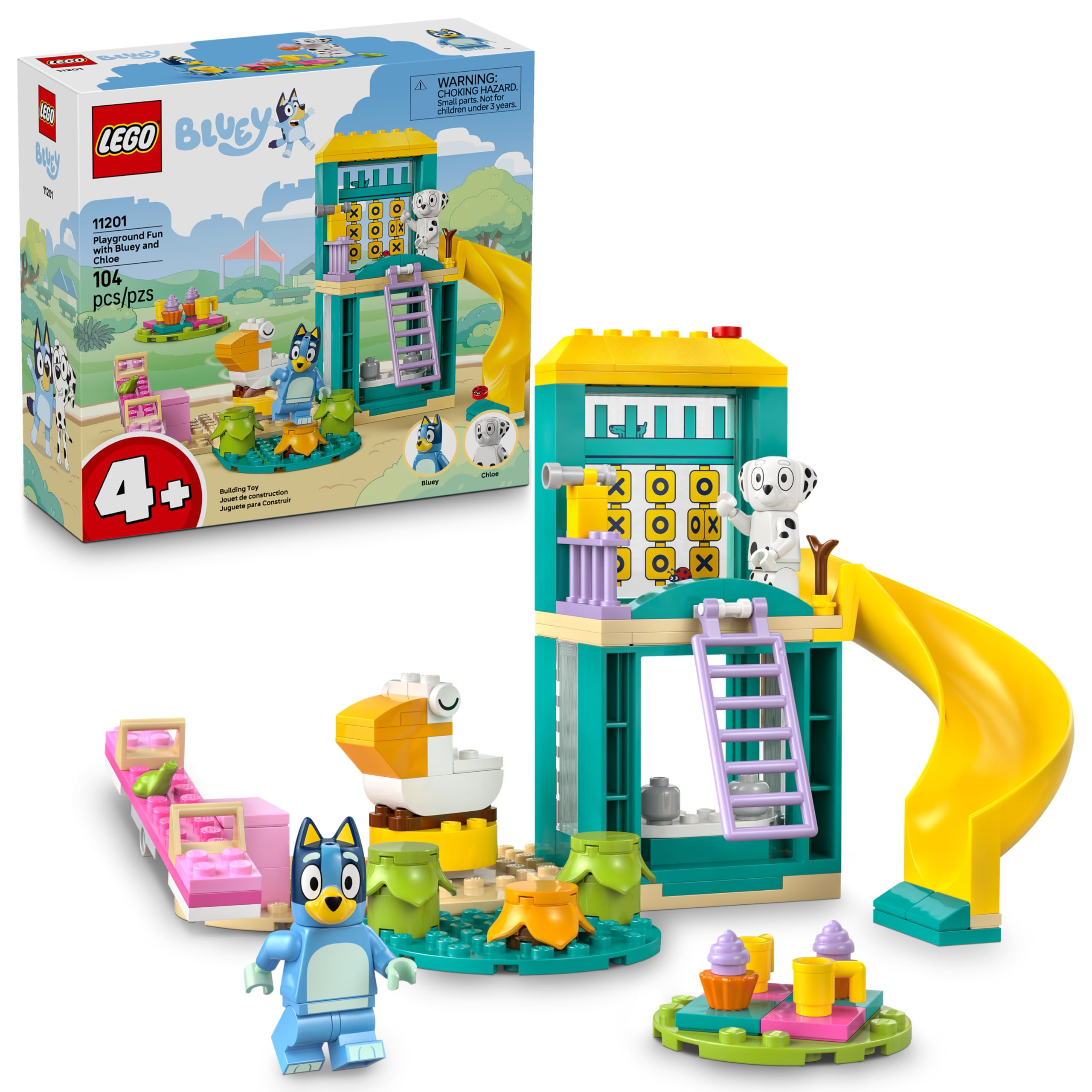 LEGO Bluey Playground with Bluey and Chloe minifigs for imaginative storytelling