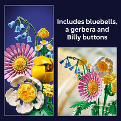 LEGO Botanicals Petite Sunny Bouquet yellow yarrow brings soft color to desks.
