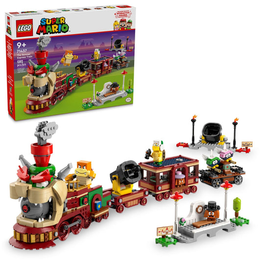 LEGO Bowser Express Train front view inspires imaginative play with bold locomotive design