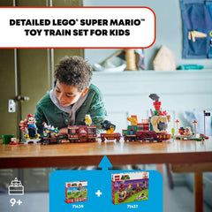 LEGO Bowser Express Train side view showcases vibrant colors for engaging setup