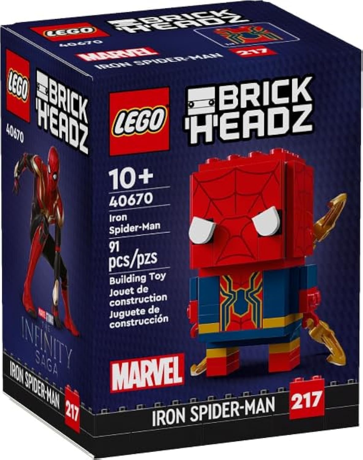 LEGO Brick Headz Iron Spider-Man 40670-91 Pz assembly for desk display