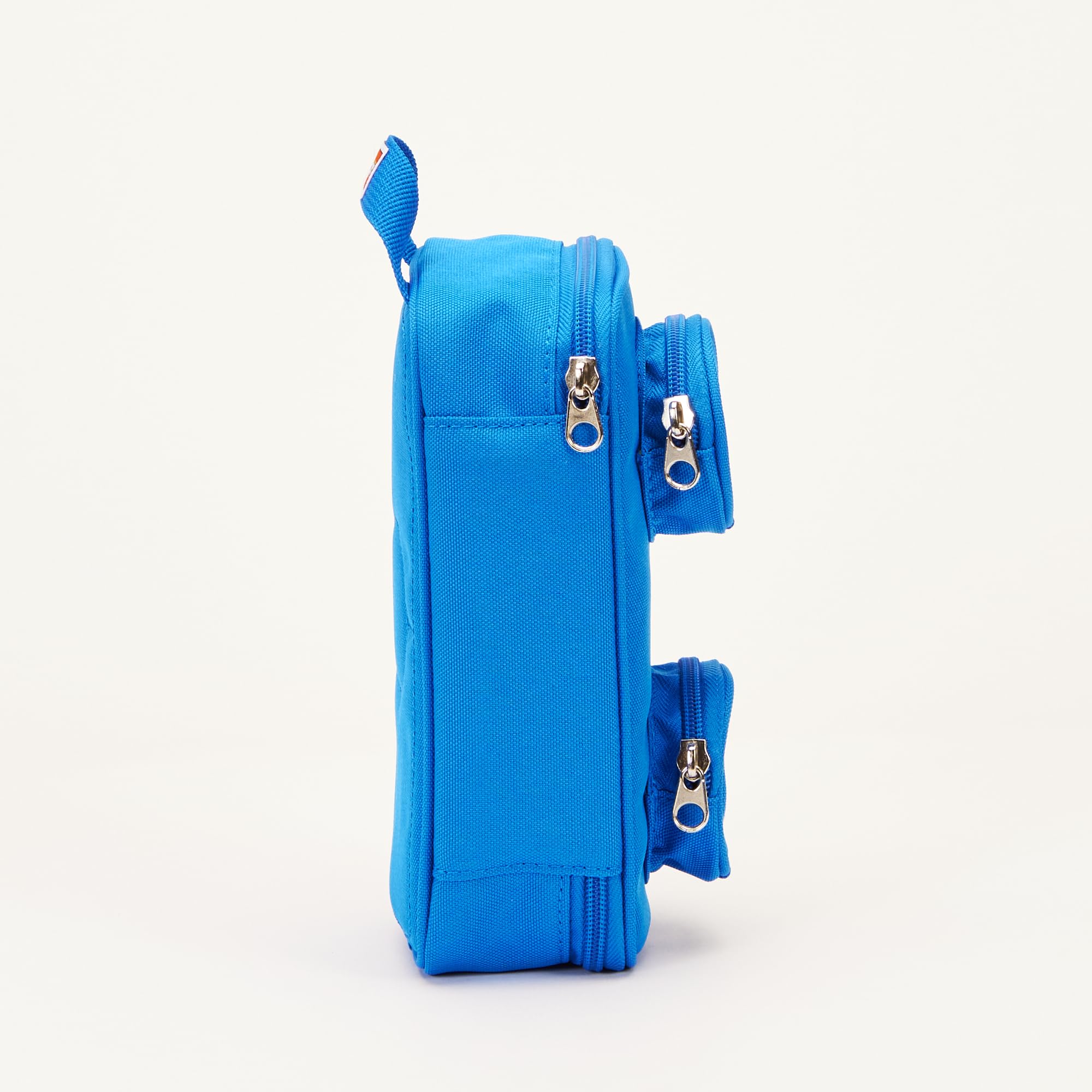 LEGO Brick Pouch blue stud-style zip pockets help separate small items securely