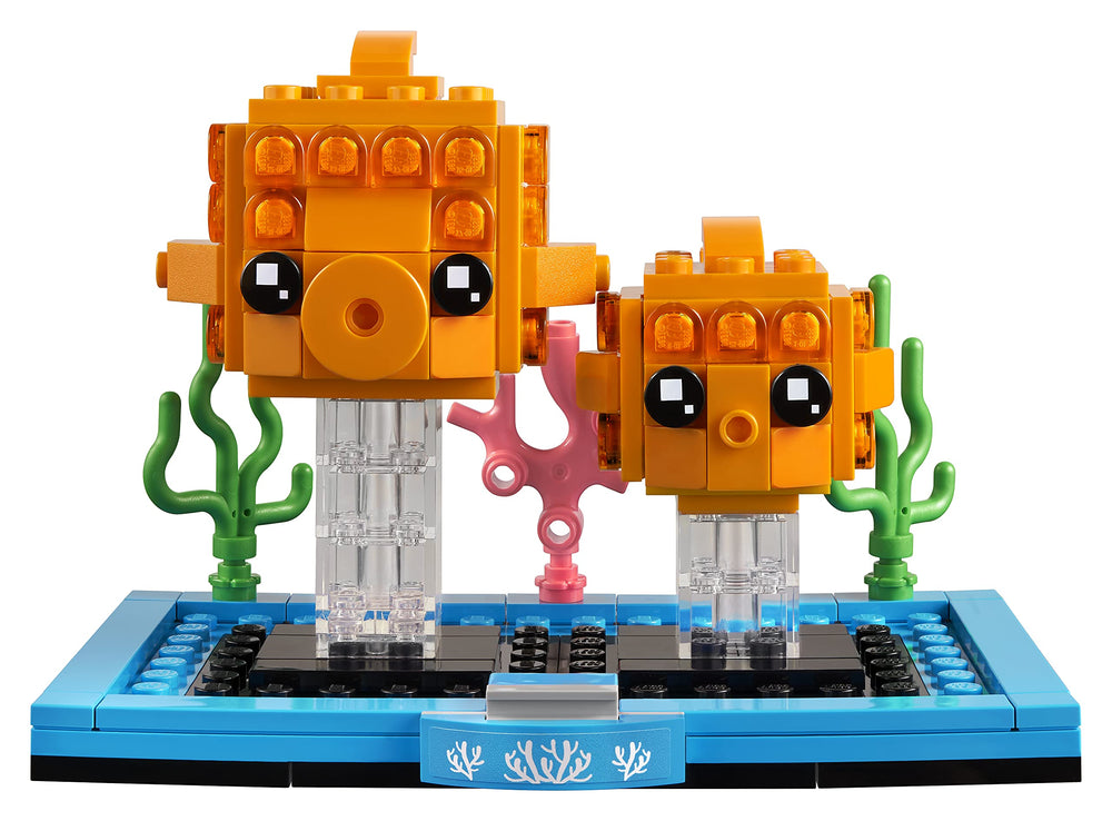 LEGO BrickHeadz 40442 goldfish on coral base for display-ready charm.