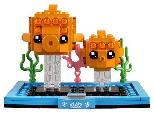 LEGO BrickHeadz 40442 goldfish on coral base for display-ready charm.