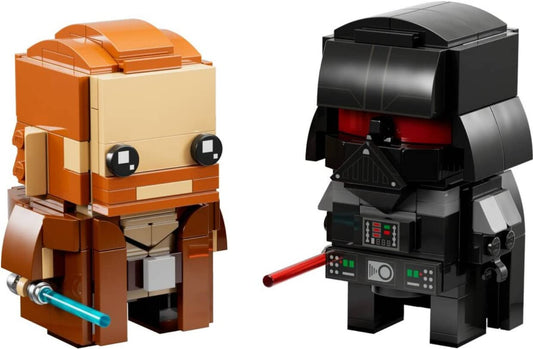 LEGO BrickHeadz Obi-Wan Kenobi and Darth Vader display figure for collectors on shelf