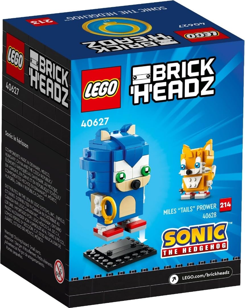 LEGO BrickHeadz Sonic blue baseplate setup for organized display.