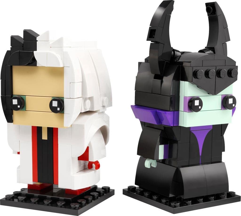 LEGO BrickHeadz Cruella Maleficent display shot for creative dioramas.