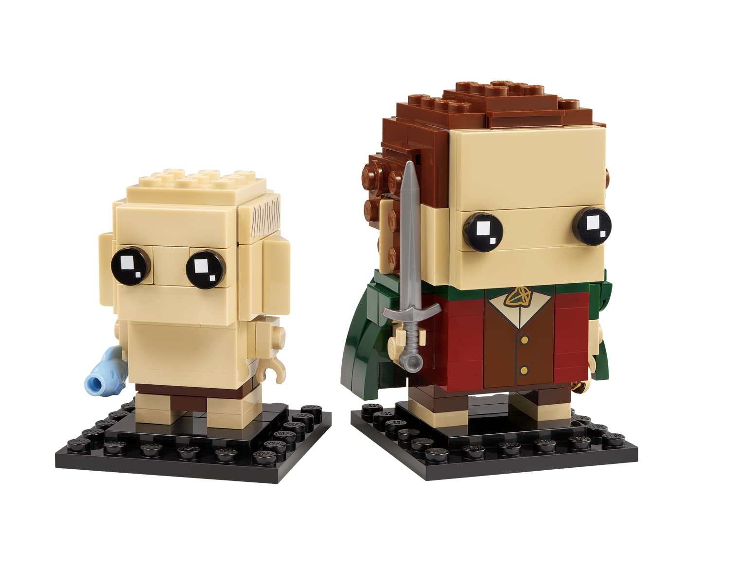 LEGO BrickHeadz Gollum with fish accessory enhances display for fans.