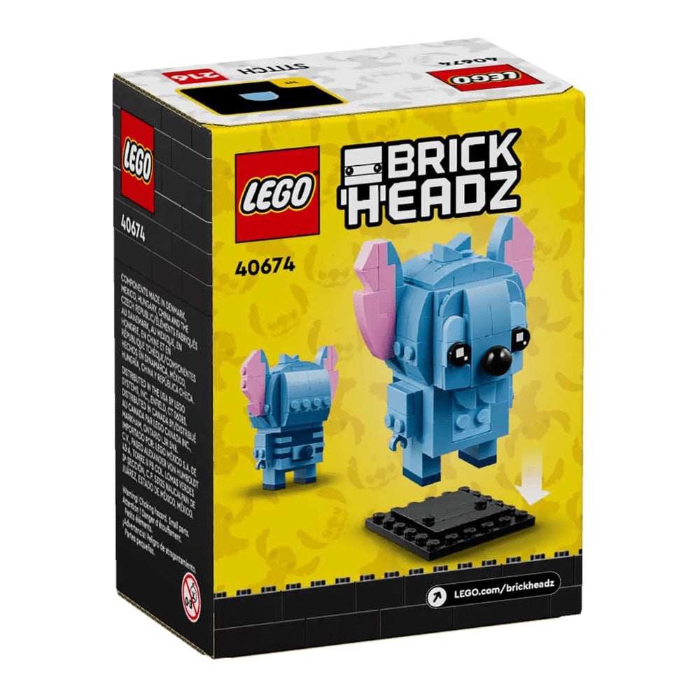 LEGO BrickHeadz Stitch baseplate stand keeps the figure stable during play.