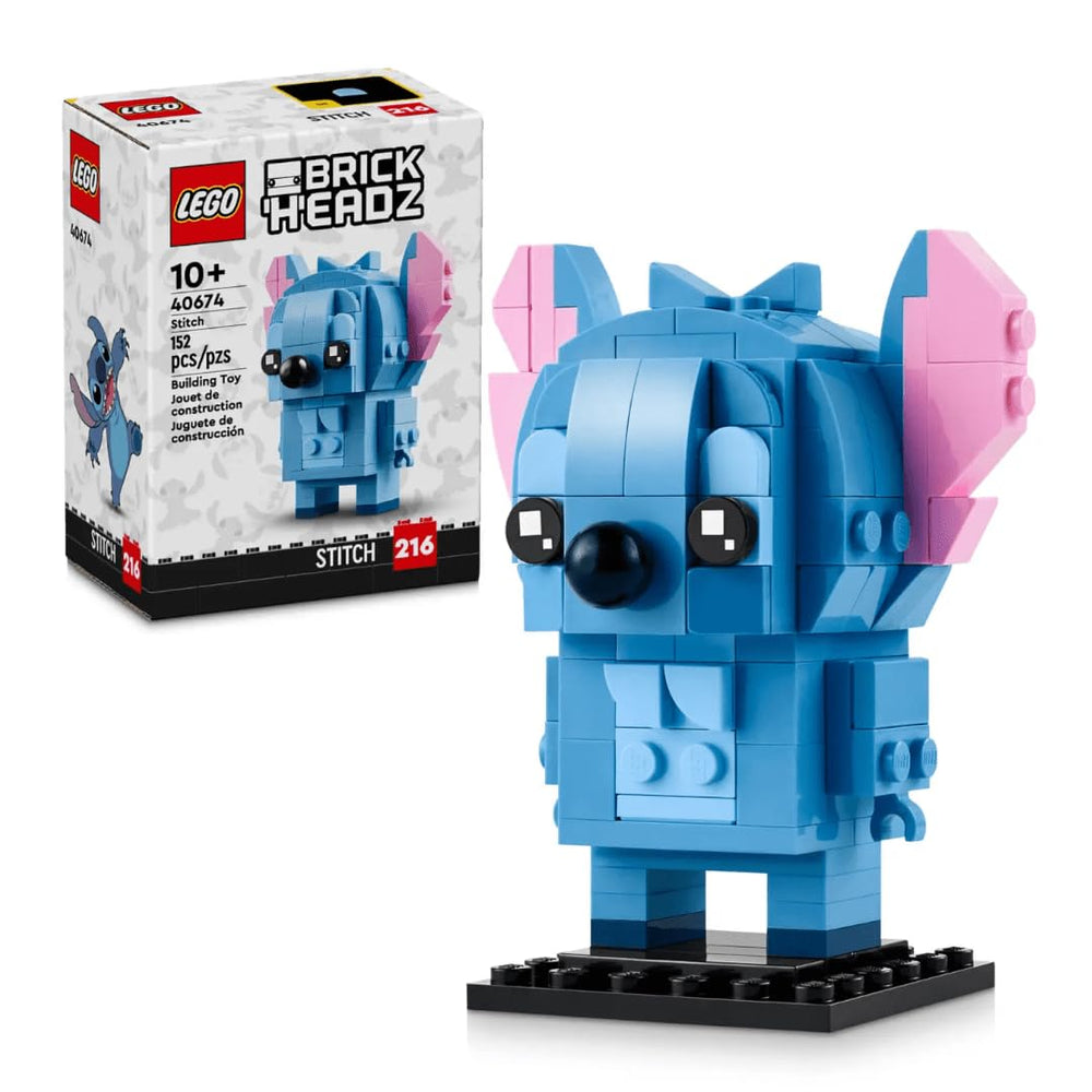 LEGO BrickHeadz Stitch front view for display and collection.