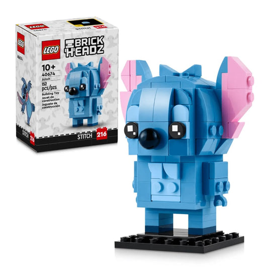 LEGO BrickHeadz Stitch front view for display and collection.