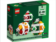 LEGO Christmas Ornament Set topper in red-green tones adds festive charm to your tree.
