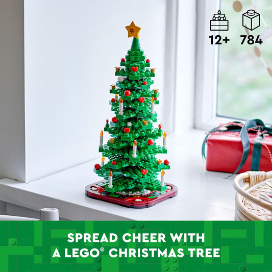 LEGO Christmas Tree mini models ideal for compact shelf display.