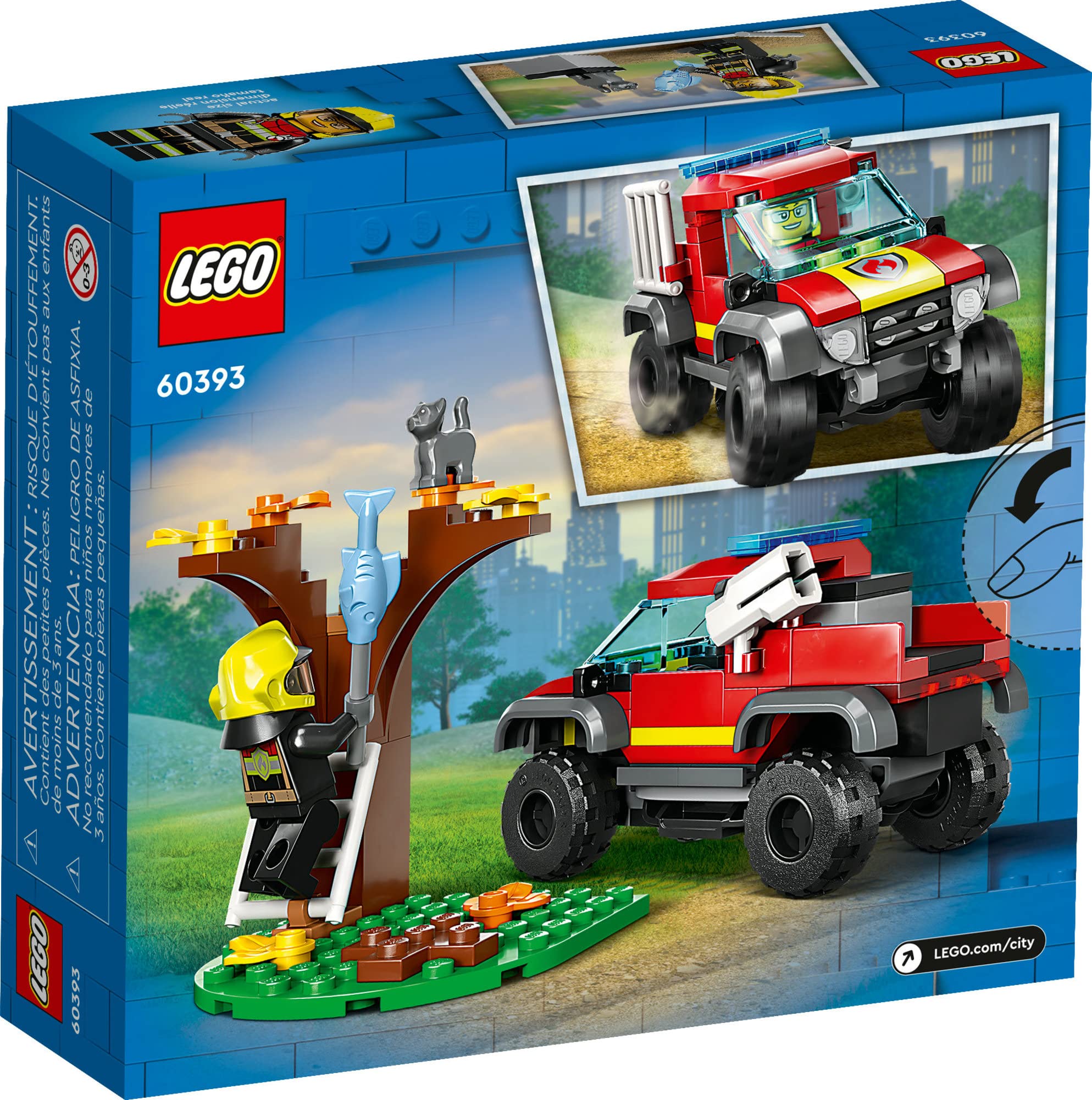 LEGO City 60393 cat figure adds extra rescue-the-cat moments.
