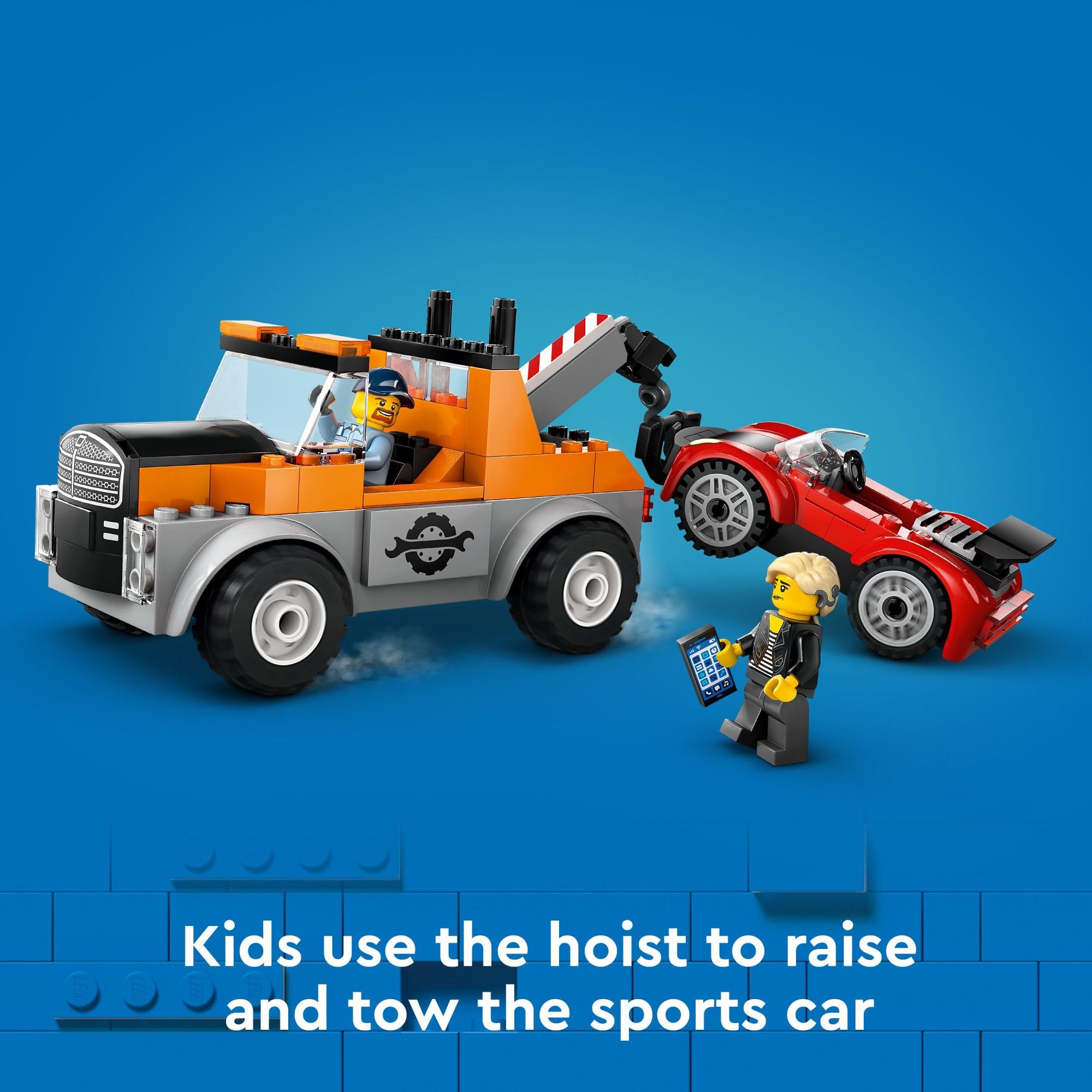 LEGO City accessory pack shows wrench and phone for pretend service tasks