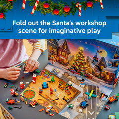 LEGO City child playing with calendar pieces to boost hands-on creativity and daily excitement