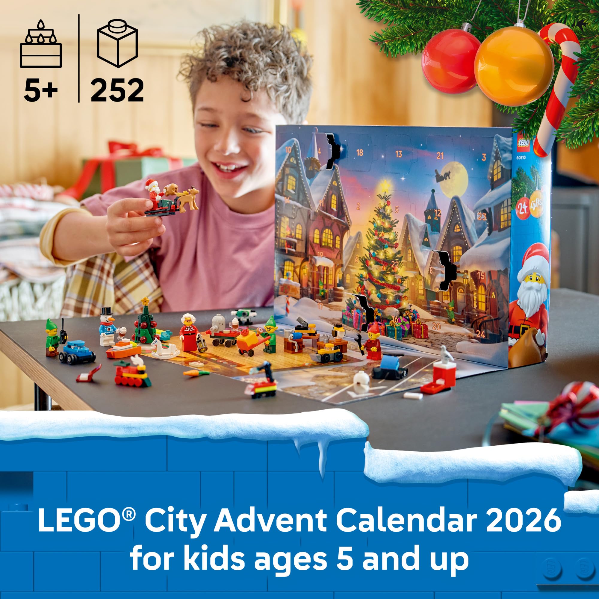 LEGO City fold-out Santa’s workshop playmat displayed for imaginative play scenes
