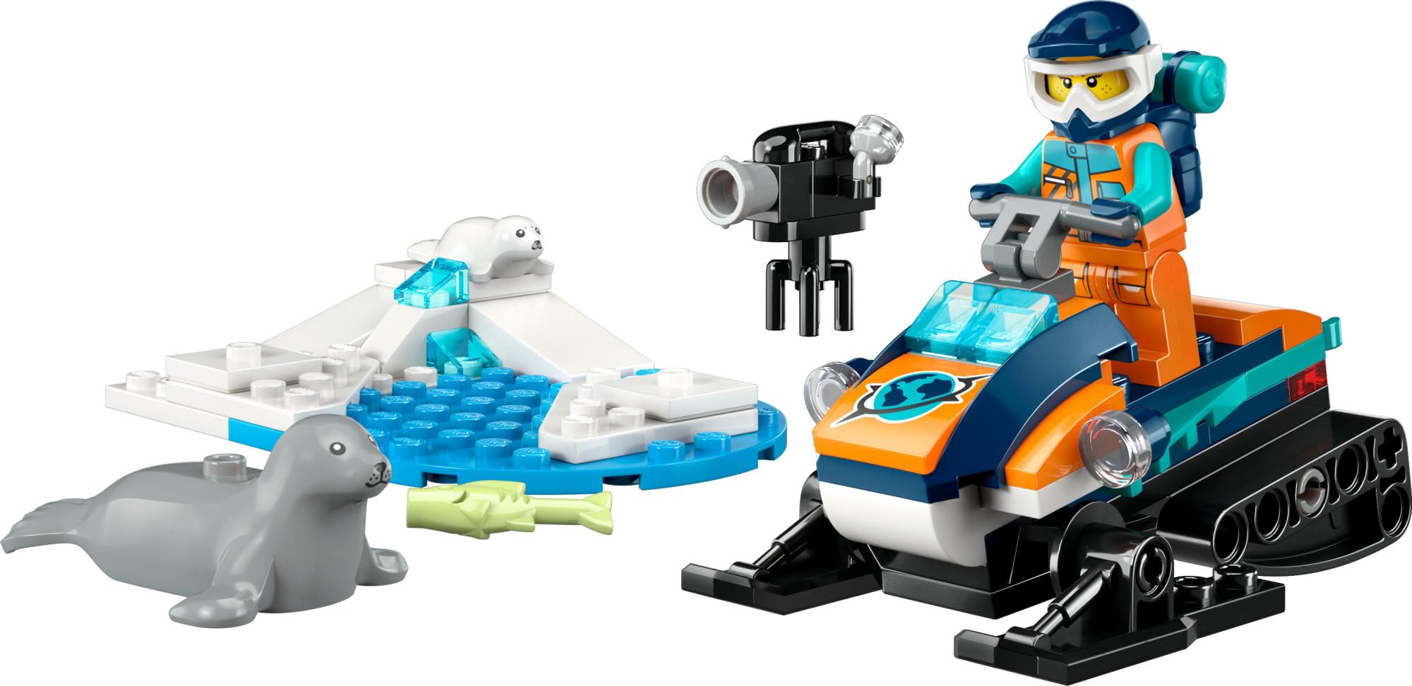 LEGO City Arctic Explorer camera accessory sparks role-play storytelling.