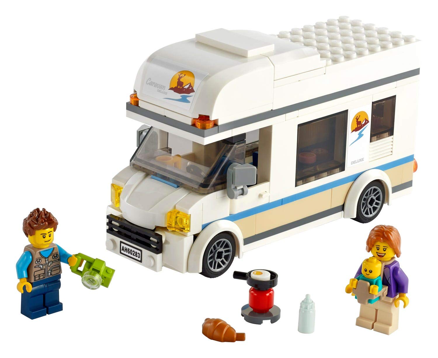 LEGO City camper with open side panel enabling quick interior access for play