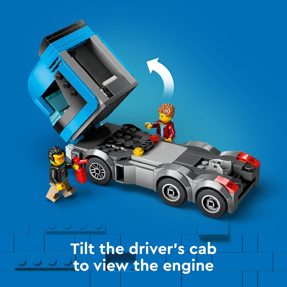 LEGO City Car Transporter 70s muscle car complements play scenarios.